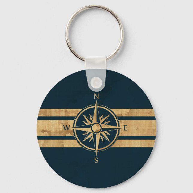 Nautical Explorer Compass Key Ring (Front)