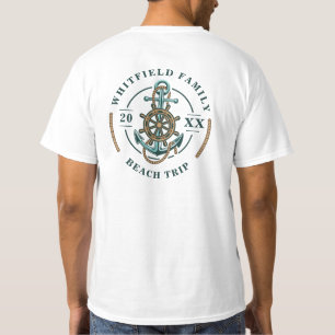 Nautical Family Beach Trip Coastal Vacation Custom T-Shirt