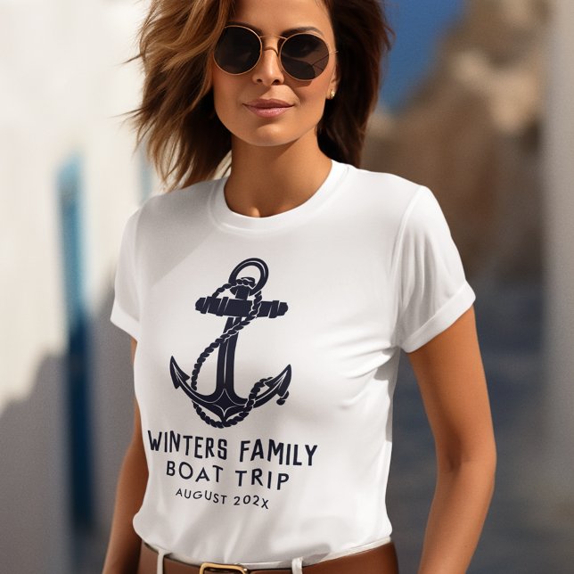Nautical Family Boat Trip Navy Blue Anchor Custom Tri-Blend Shirt (Nautical Family Boat Trip Navy Blue Anchor Custom Tri-Blend Shirt)