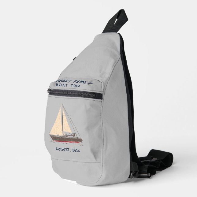 Nautical Family Boat Trip Sailing Matching Custom Sling Bag (Right Corner)
