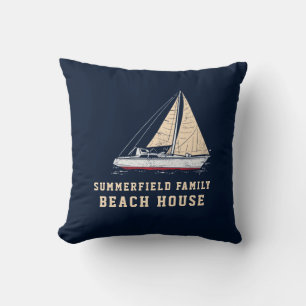 Nautical Family Vacation Beach House Custom Cushion