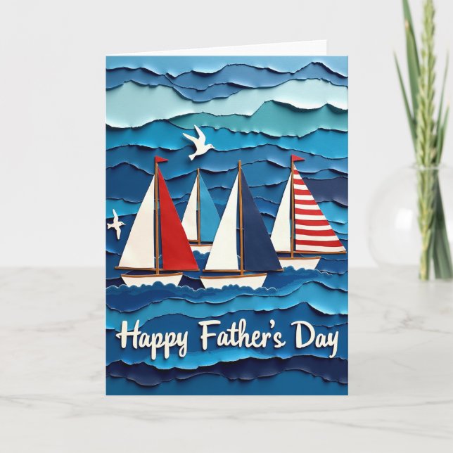 Nautical Fathers Day Scene Card (Front)