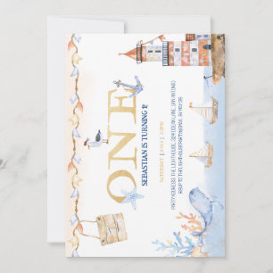 Nautical First Birthday Invitation