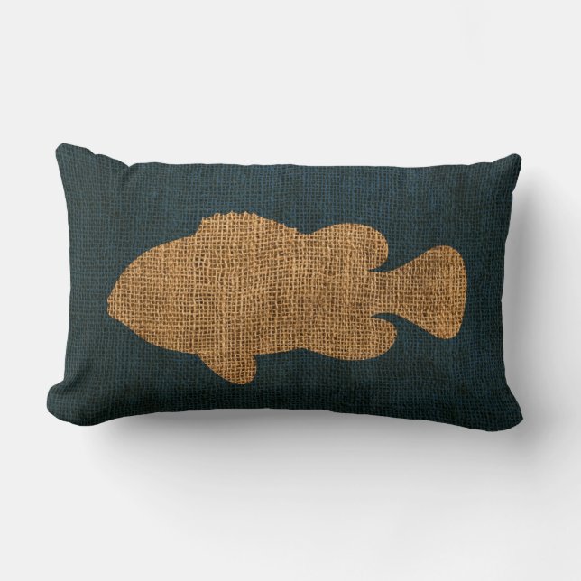 Nautical Fish Deep Sea Blue Lumbar Cushion (Front)