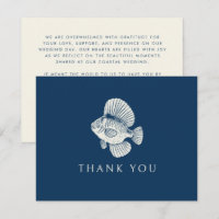 Nautical Fish Modern Navy Blue Beach Wedding
