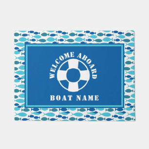 Nautical Fish Welcome Aboard Custom Boat Doormat