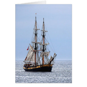 Nautical Fishing Boat Blue Skies Blank Inside