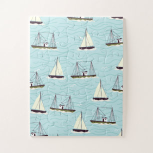 Nautical fishing pattern jigsaw puzzle