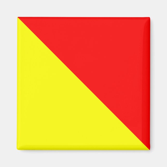 Nautical Flag Alphabet Sign Letter O (Oscar) Magnet (Front)