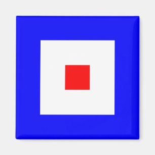 Nautical Flag Alphabet Sign Letter W (Whiskey) Magnet