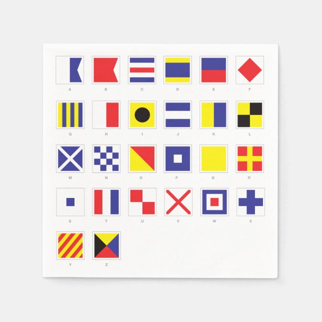 Nautical Flag Chart Napkin (Front)