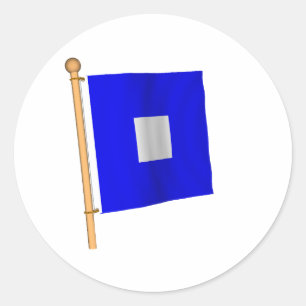 Nautical Flag 'P' Classic Round Sticker