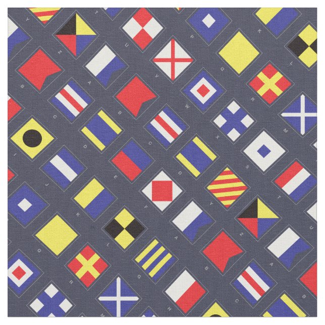 Nautical Flag Pattern Fabric (Close Up)