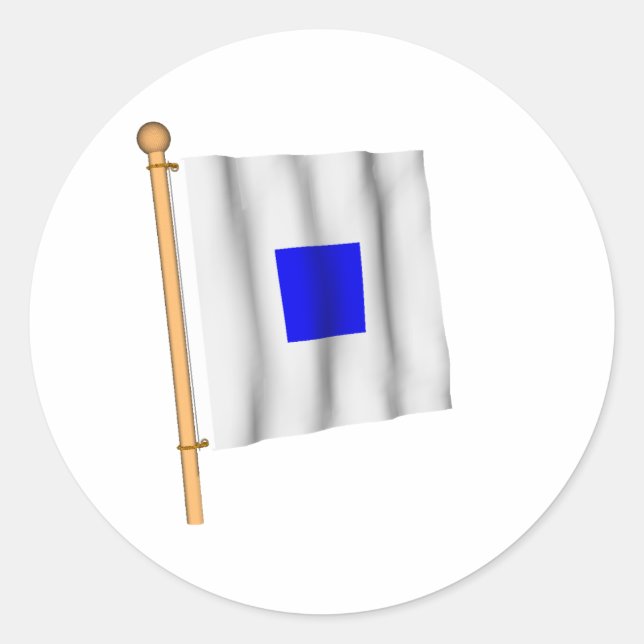 Nautical Flag 'S' Classic Round Sticker (Front)