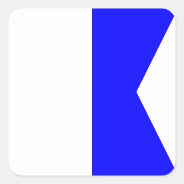 Nautical Flag Signal Letter A (Alfa) Square Sticker (Front)