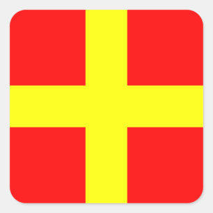 Nautical Flag Signal Letter R (Romeo) Square Sticker