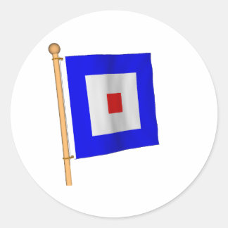 Nautical Flag 'W' Classic Round Sticker