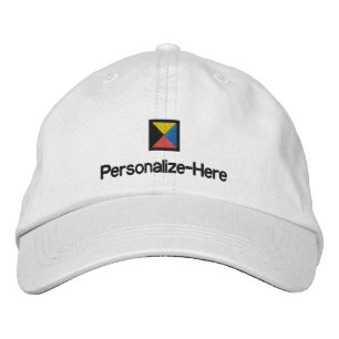 Nautical Flag "Z" Personalised Boater's Hat Embroi