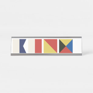 Nautical Flags Desk Name Plate
