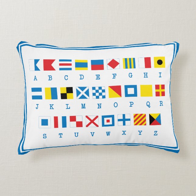 Nautical Flags Maritime Signals Accent Pillow (Front)