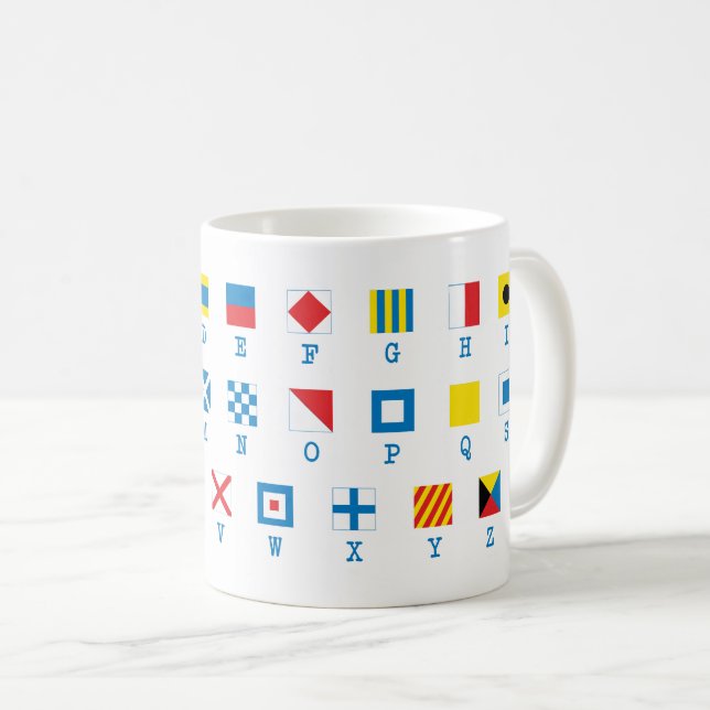 Nautical Flags Maritime Signals Alphabet Mug (Front Right)
