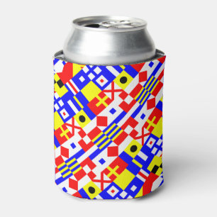 Nautical Flags Pattern Can Cooler