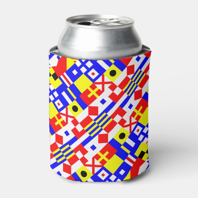 Nautical Flags Pattern Can Cooler (Can Front)