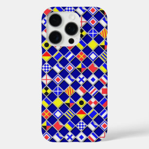 Nautical Flags signal Navy Blue Chequered style iPhone 16 Pro Case