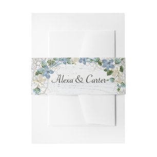 Nautical Floral Arch and on Wood Invitation Belly Band