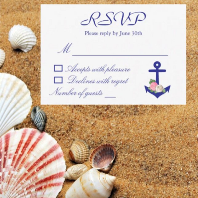 Nautical Floral Summer RSVP Card (Creator Uploaded)
