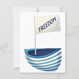 Nautical Freedom Boat Postcard