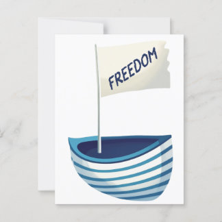 Nautical Freedom Boat Postcard