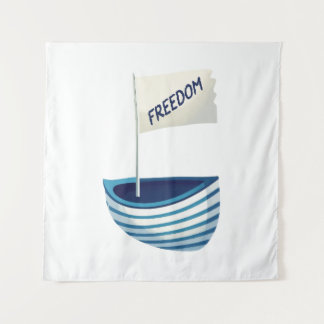 Nautical Freedom Boat Tapestry