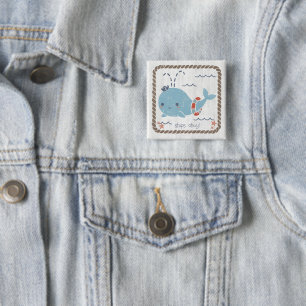 Nautical Friends - Whale 15 Cm Square Badge