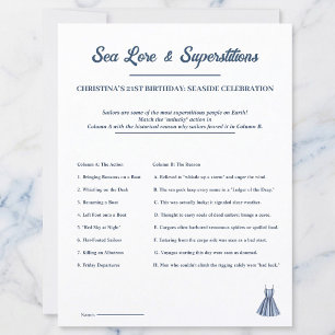Nautical Game Sheet: Sea Lore & Superstitions