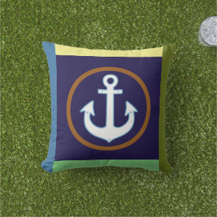 nautical geometric boat anchor cushion