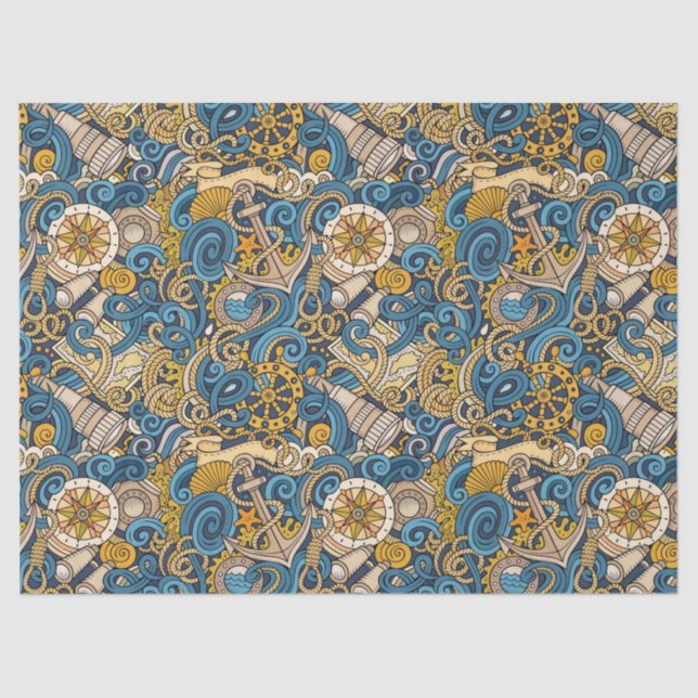 Nautical Gift Wrap Tissue Paper (Front)