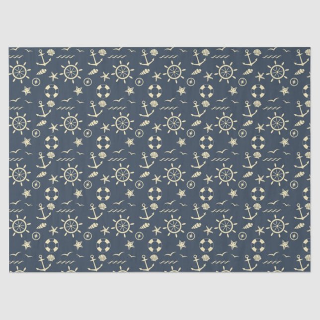 Nautical Gift Wrap Tissue Paper (Front)
