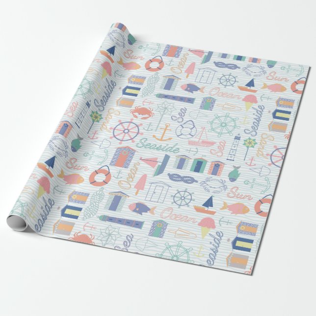 Nautical Gift Wrapping-1 Wrapping Paper (Unrolled)