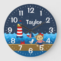 Nautical Girl Monkey Red and Navy