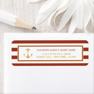 Nautical Gold Anchor, Red Brick & Gold Wedding