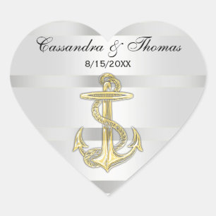 Nautical Golden Anchor White BG H Envelope Seals