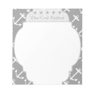 Nautical Grey Anchor Notepad