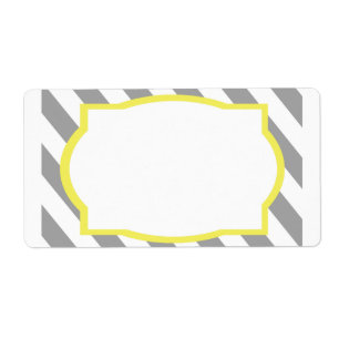 Nautical Grey Stripes Border Label