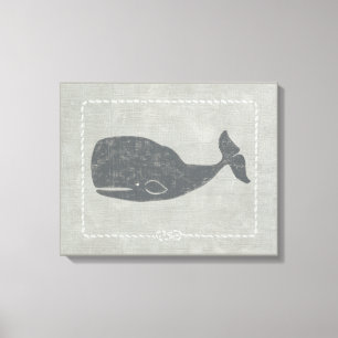 Nautical Grey Whale Canvas Print