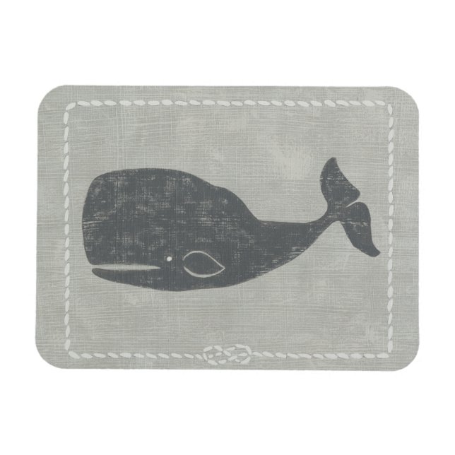 Nautical Grey Whale Magnet (Horizontal)