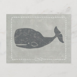 Nautical Grey Whale Postcard