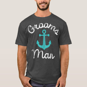 Nautical Groomsmen Gift Idea Wedding Favour Grooms T-Shirt