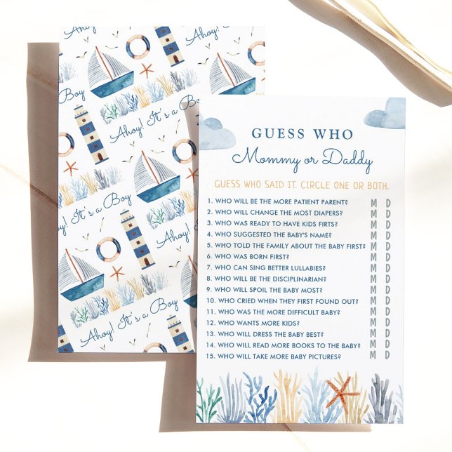 Nautical Guess Who Baby Shower Game (Creator Uploaded)
