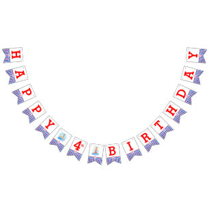 Nautical Happy Birthday kids age bunting